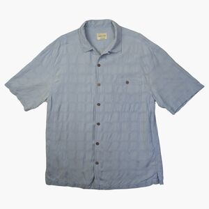 Joseph & Feiss 100% Silk Button Down Shirt With Coconut Button | Vacation Shirt